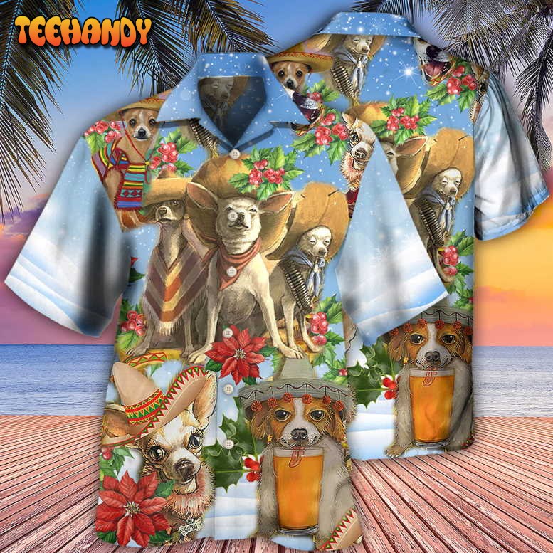 Chihuahua Loves Snow Merry Christmas Hawaiian Shirt