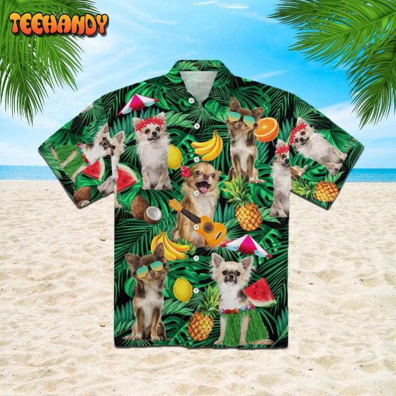 Chihuahua Summer Leaves Fruits Hawaiian Shirt