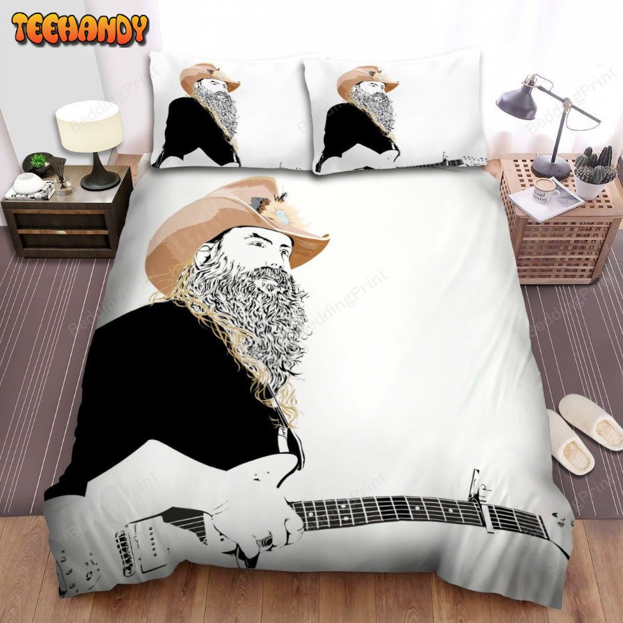 Chris Stapleton With Guitar Bed Sheets Duvet Cover Bedding Sets