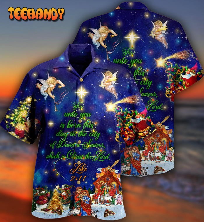 Christmas Christ The Lord In Blue Hawaiian Shirt