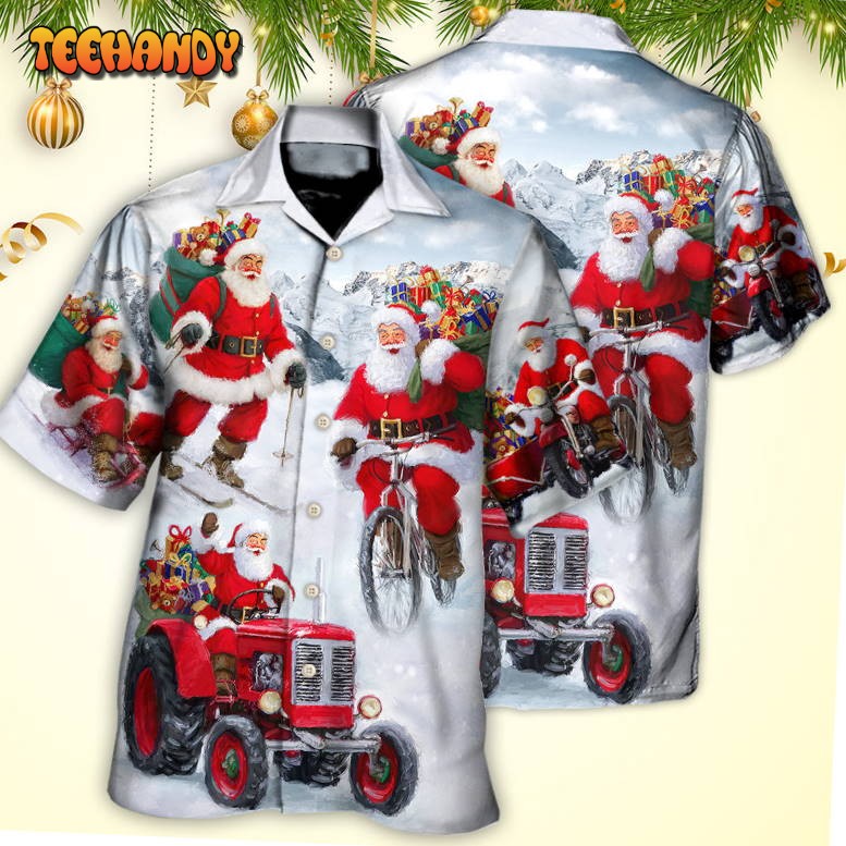 Christmas Having Fun With Santa Claus Gift For Xmas Hawaiian Shirt