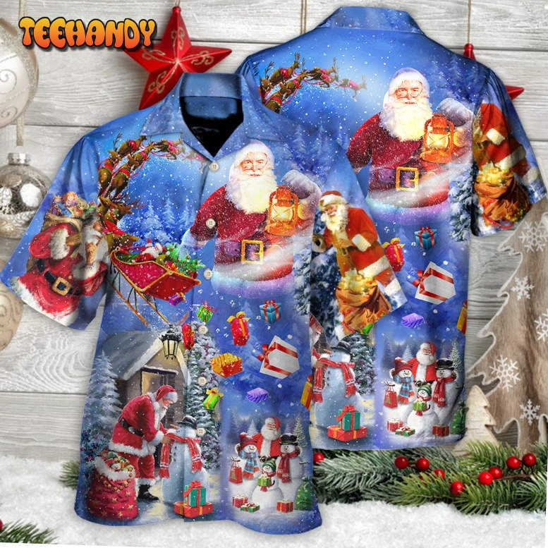 Christmas Merry Xmas Santa Claus Is Coming Town Hawaiian Shirt