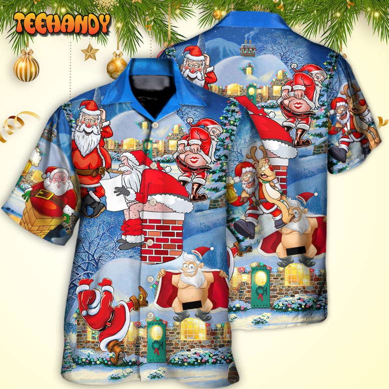 Christmas Rebellious Santa Claus Beer Xmas Funny Hawaiian Shirt