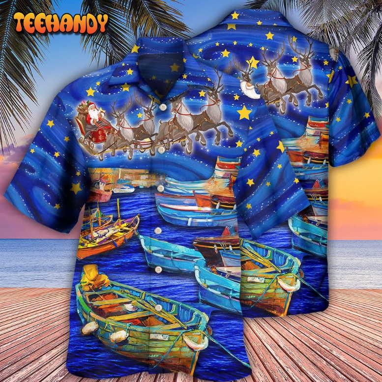 Christmas Santa Boat Dreamer Hawaiian Shirt