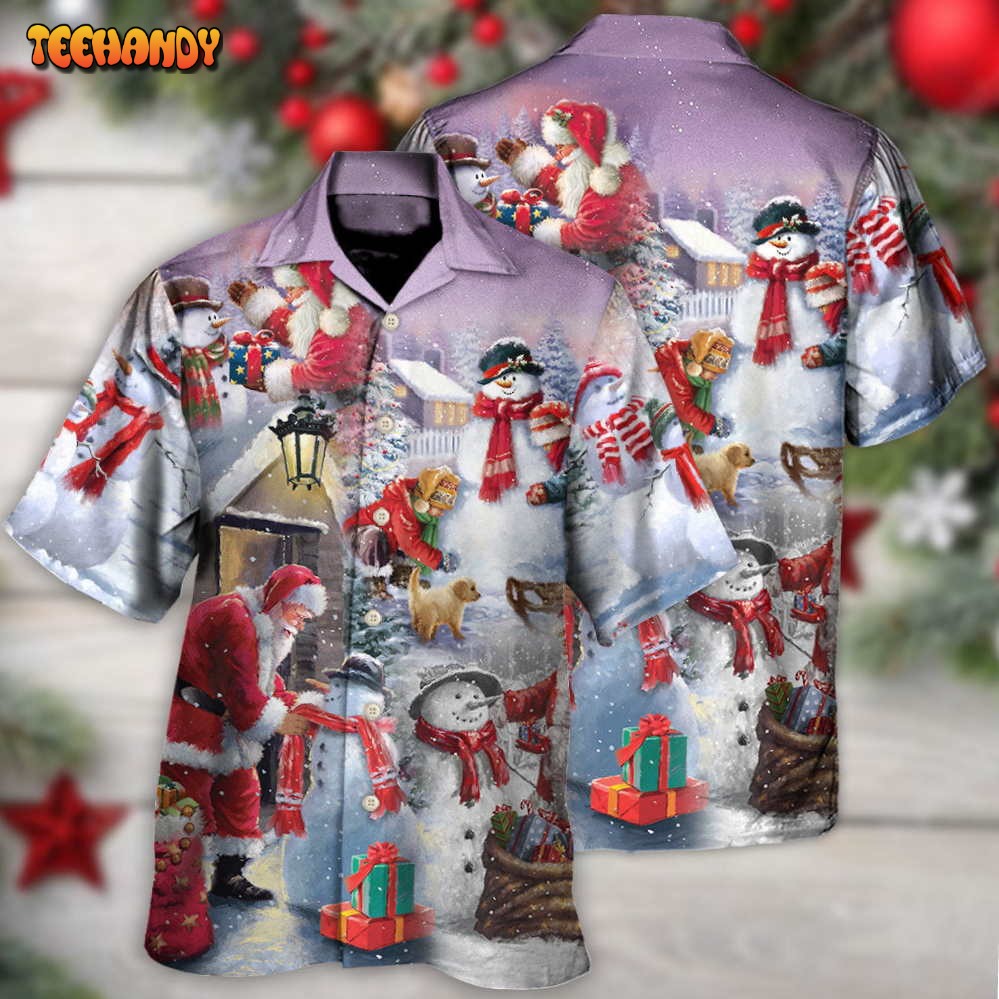 Christmas Santa Claus Buil Snowman Gift For You Hawaiian Shirt