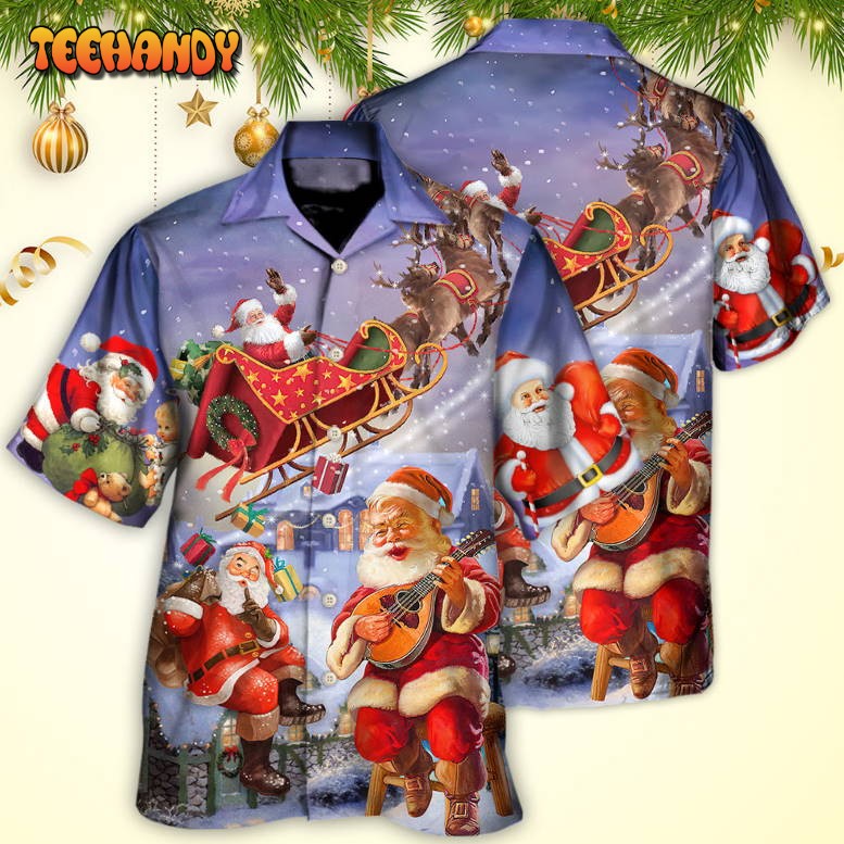 Christmas Santa Claus Funny Art Style Hawaiian Shirt