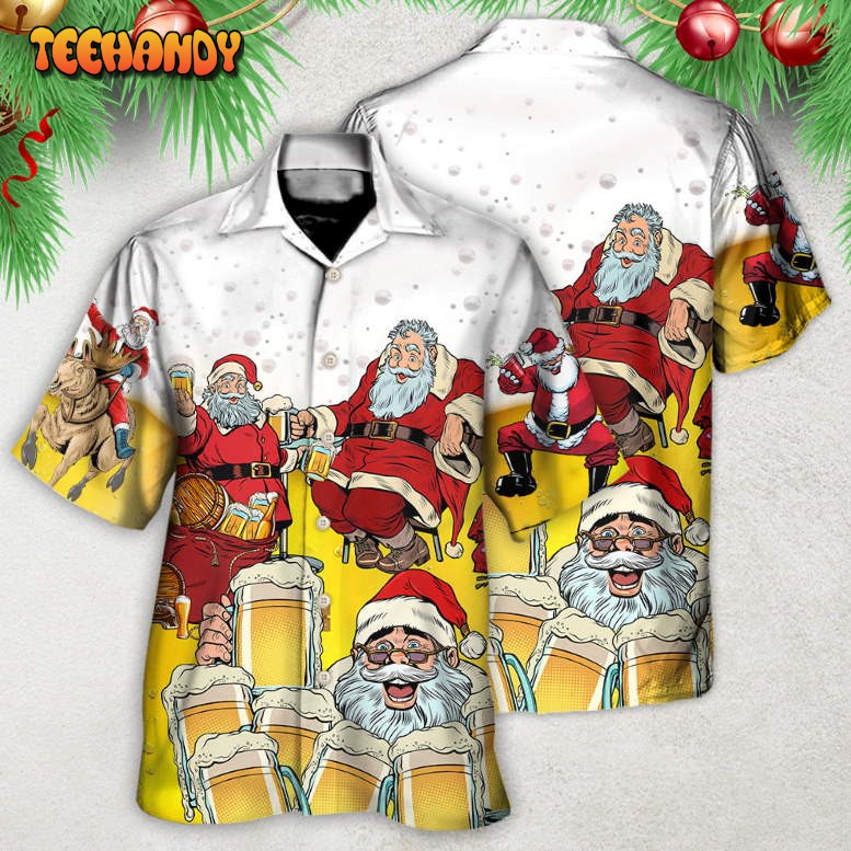 Christmas Santa I Want More Beer Hawaiian Shirt