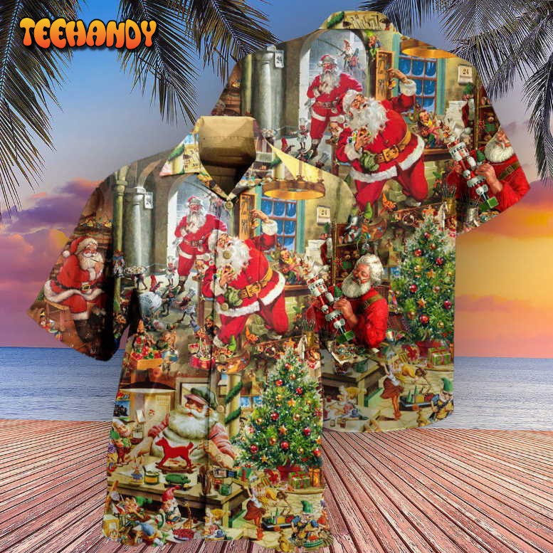 Christmas Santa’s Toy Workshop Christmas Night Hawaiian Shirt