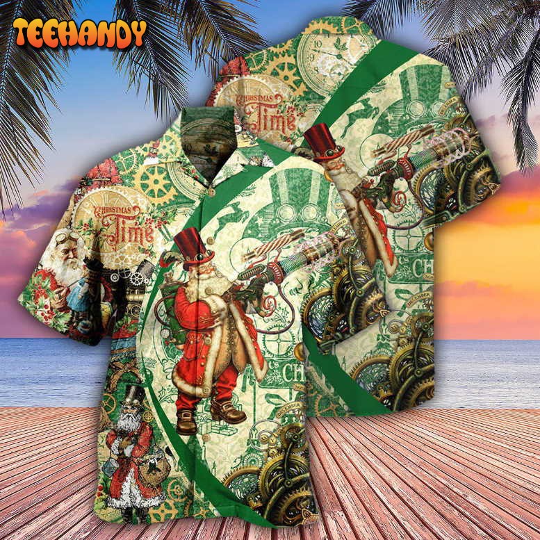 Christmas Time Steampunk Santa Clause Hawaiian Shirt