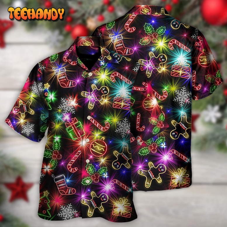 Christmas With Tree And Gift Cookies Gingerbread Hawaiian Shirt