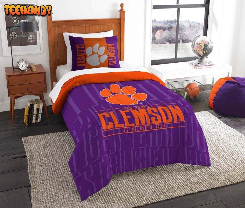 Clemson Tigers Bedding Set Duvet Cover and Pillow Cases