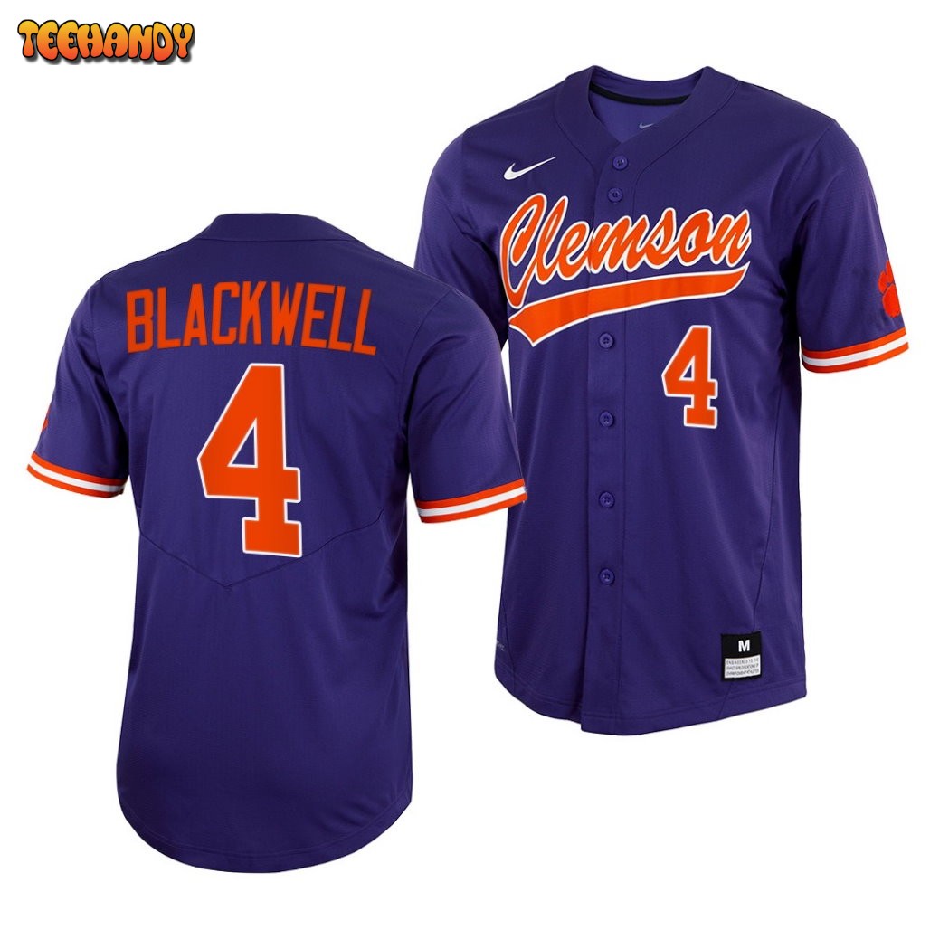 Clemson Tigers Benjamin Blackwell College Baseball Jersey Purple