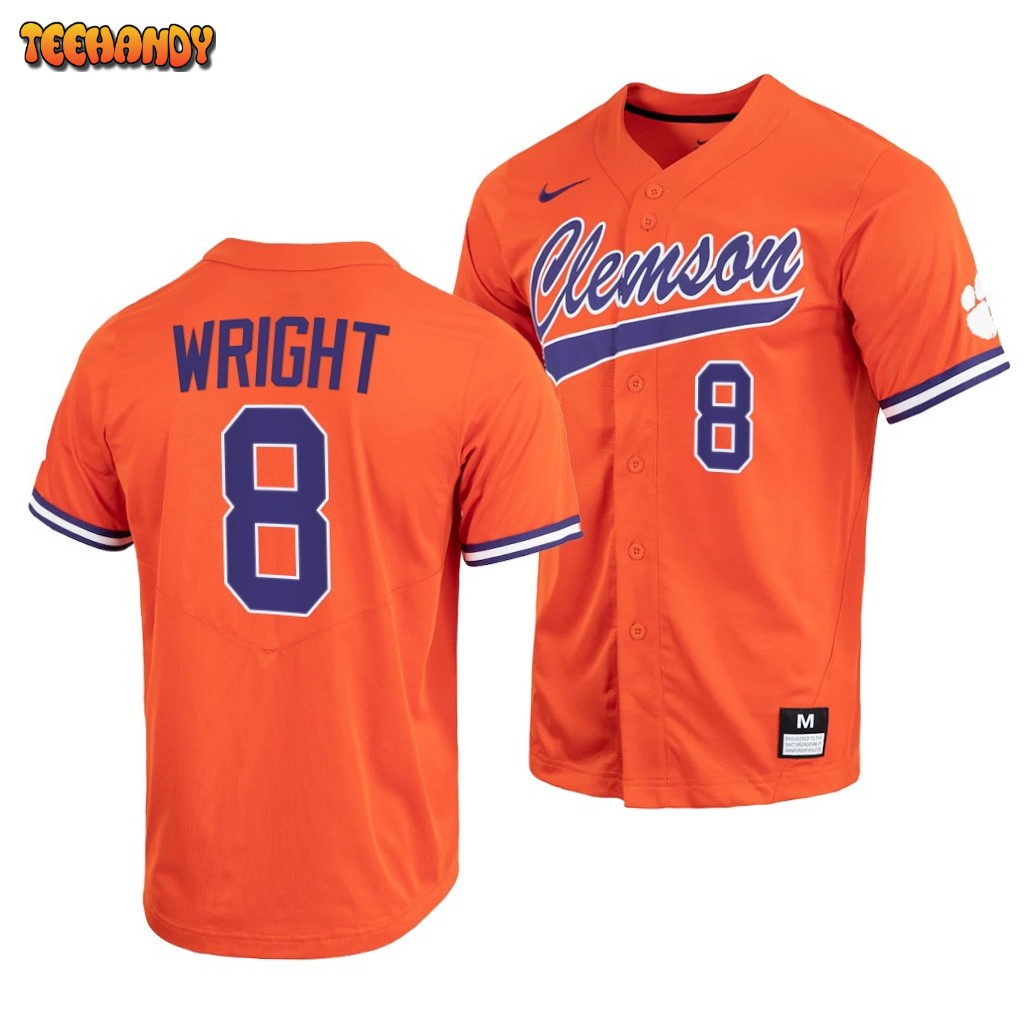 Clemson Tigers Blake Wright College Baseball Jersey Orange