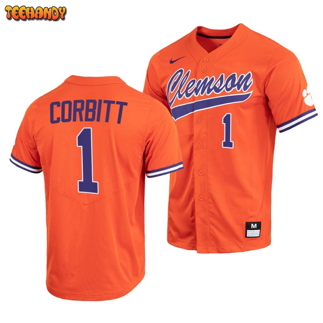 Clemson Tigers Tyler Corbitt College Baseball Jersey Orange