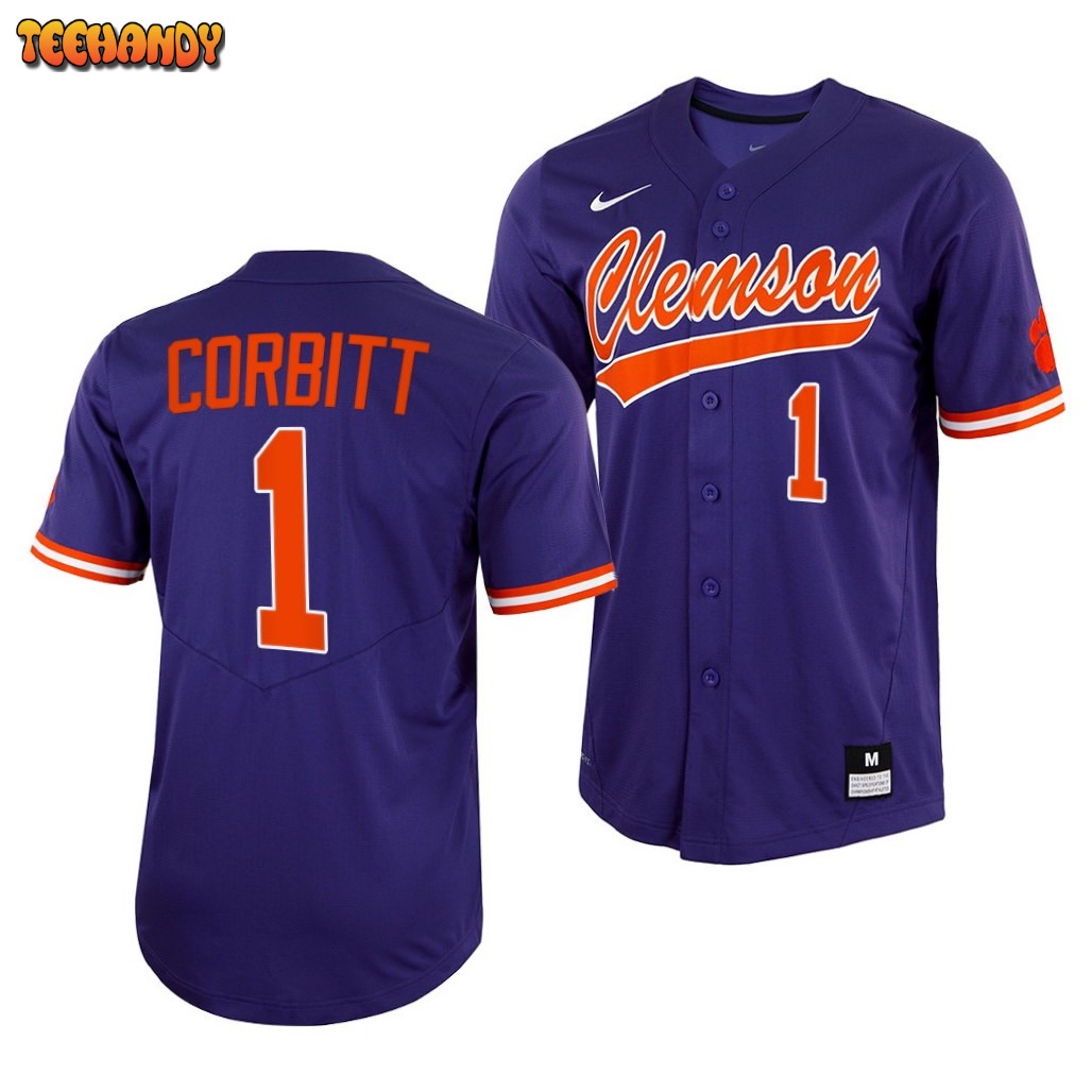 Clemson Tigers Tyler Corbitt College Baseball Jersey Purple