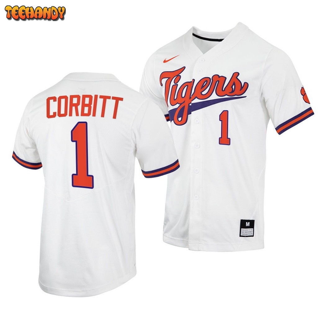 Clemson Tigers Tyler Corbitt College Baseball Jersey White