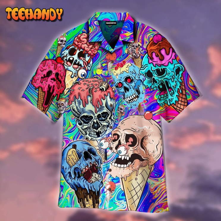 Clown Ice Cream Skull Hawaiian Shirt