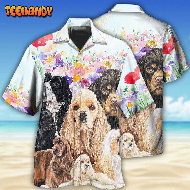 Cocker Spaniel Dog And Flowers Lover Hawaiian Shirt