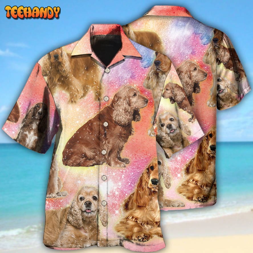 Cocker Spaniel Dog Blur Color Lovely Style Hawaiian Shirt