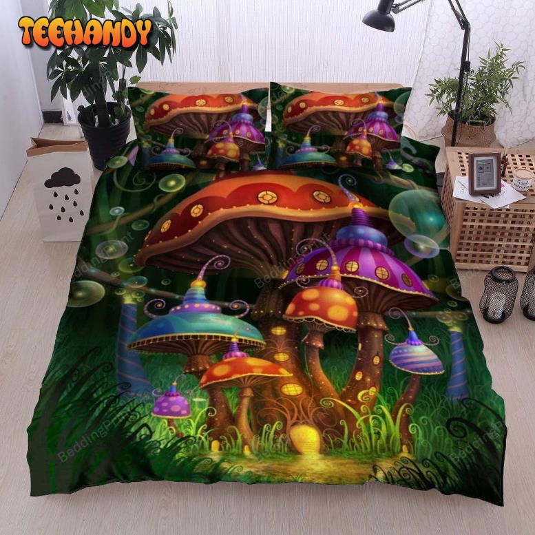 Colorful Mushroom Bed Sheets Duvet Cover Bedding Sets