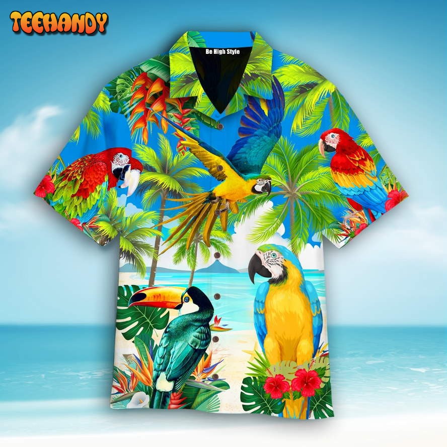 Colorful Parrot Tropical Beach Hawaiian Shirt