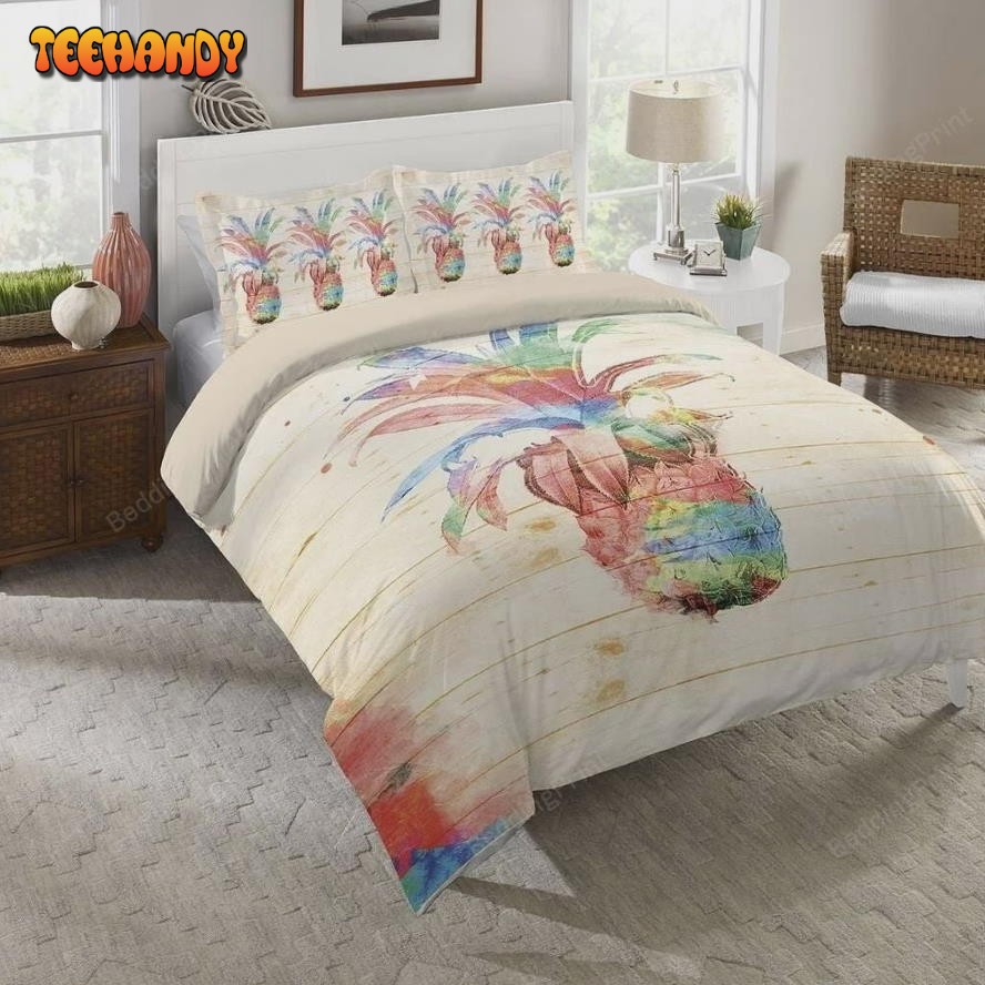 Colorful Pineapple Bedding Set Duvet Cover &amp Pillow Cases