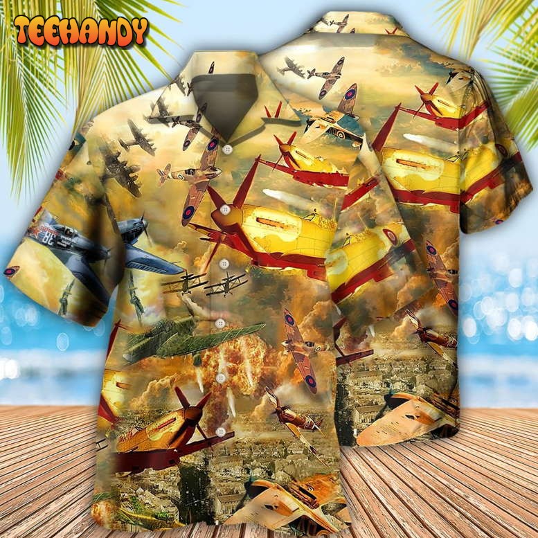 Combat Aircraft Fly Sky Fire Hawaiian Shirt