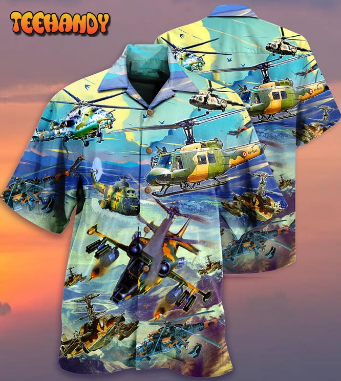 Combat Aircraft Sky Line Blue Style Hawaiian Shirt