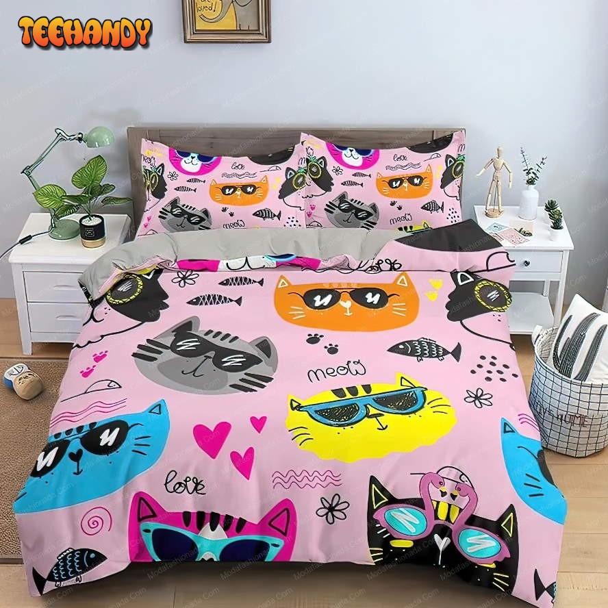 Cool Cats In Different Colors Toddler Bedding Sets