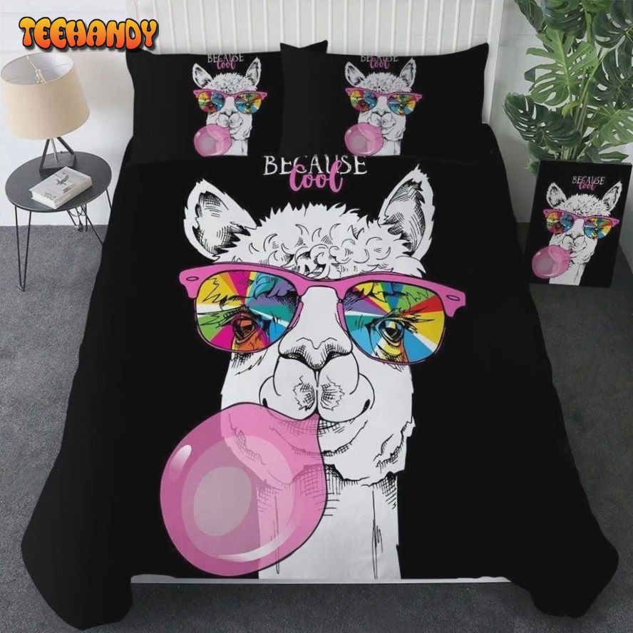 Cool Llama With Sunglasses Bed Sheets Duvet Cover Bedding Sets