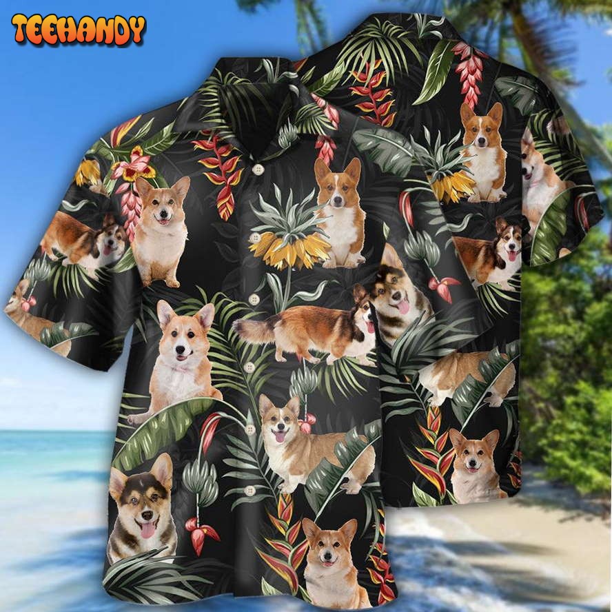 Corgi Tropical Love Dog Hawaiian Shirt