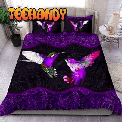 Couple Hummingbird Purple Mandala Bed Sheets Duvet Cover Bedding Sets