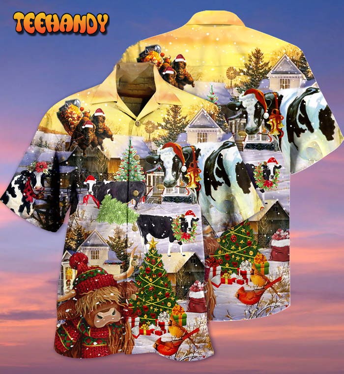 Cow Christmas Love Animals Love Hawaiian Shirt