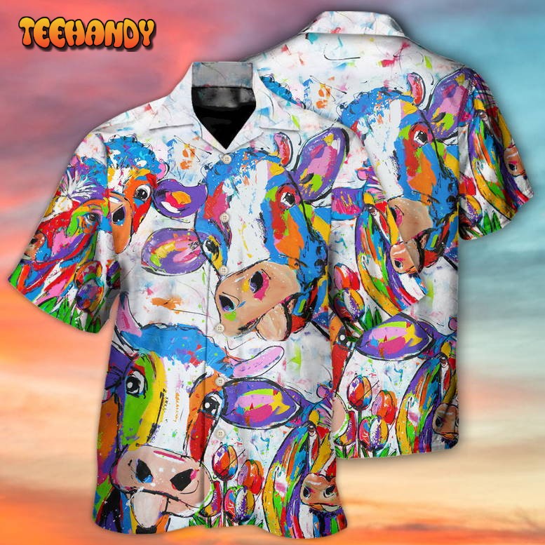 Cow Funny Amazing Colorful Hawaiian Shirt