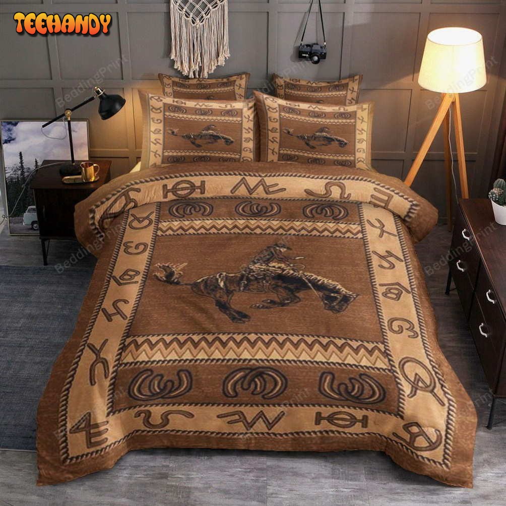 Cowboy Bedding Set Cowboy And Horse Duvet Cover and Pillow Cases