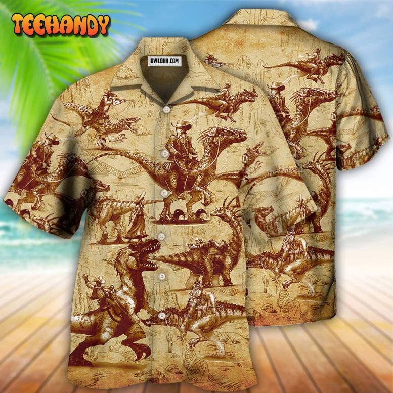 Cowboy Dinosaur Love Life Love Cool Hawaiian Shirt