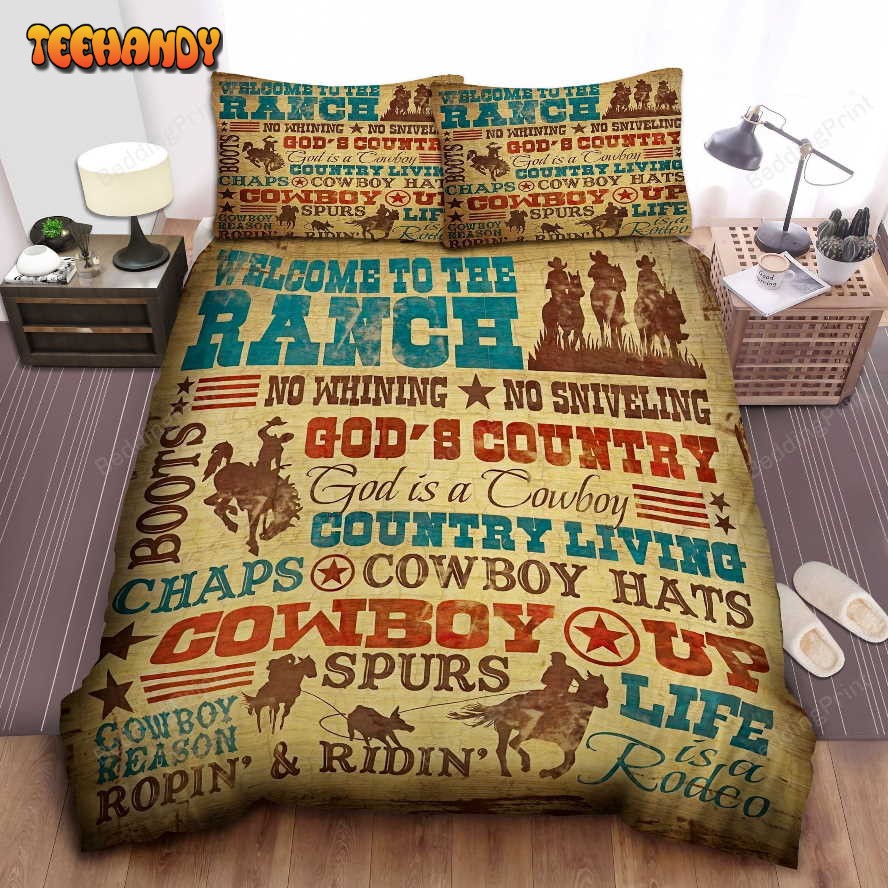 Cowboy Lifestyle Welcome To The Ranch Bed Sheets Duvet Cover Bedding Sets