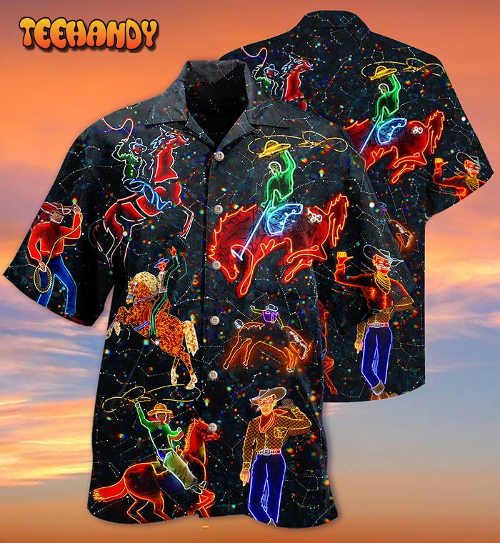 Cowboy Neon Love Life Love Cool Hawaiian Shirt