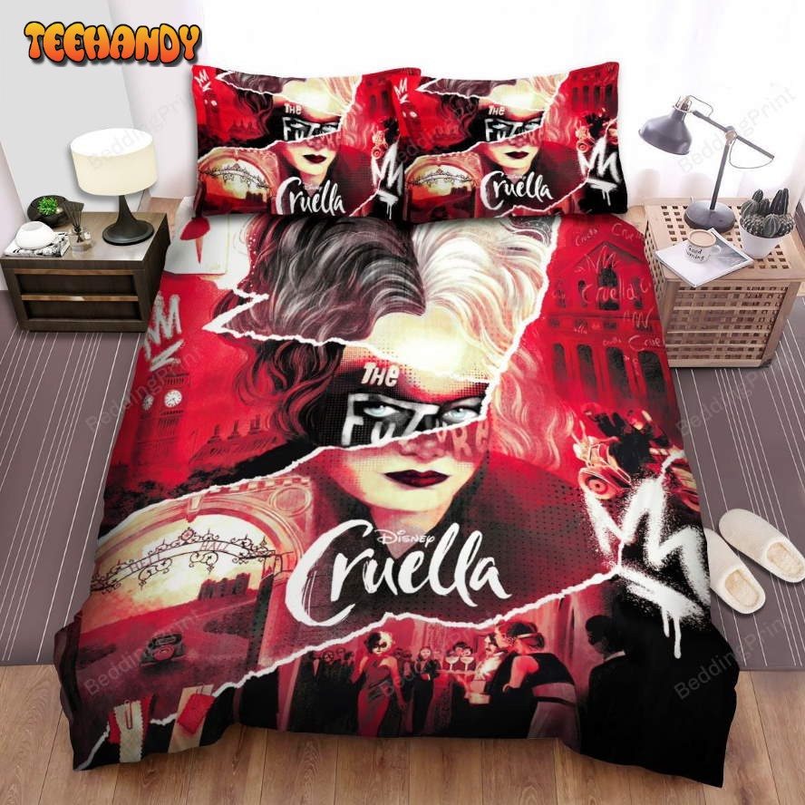 Cruella Illustration Art Bed Sheets Duvet Cover Bedding Sets