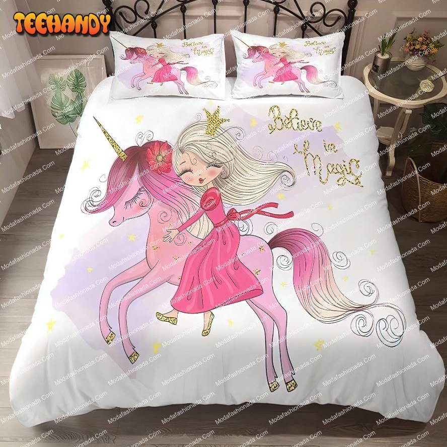 Crystal Rainbow Unicorn For Girls Kids Bedding Sets