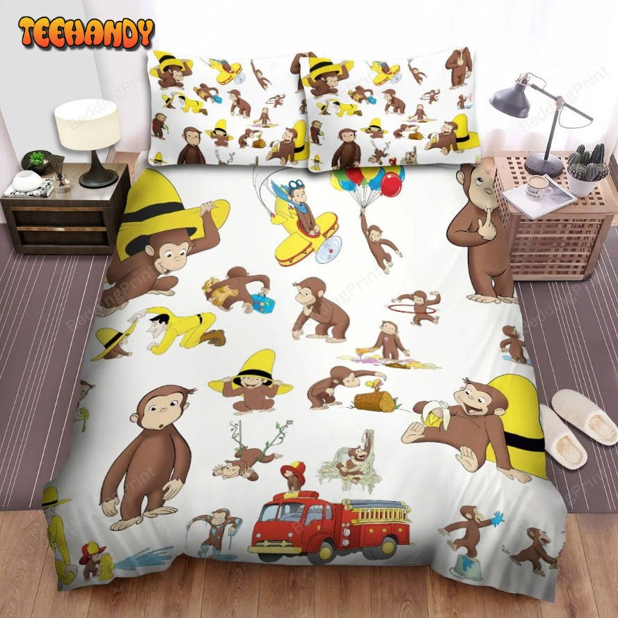 Curious George In So Many Moments With Ted Spread Duvet Cover Bedding Sets