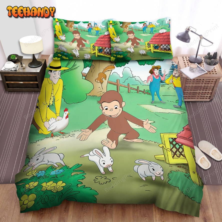 Curious George Main Characters Bed Sheets Spread Duvet Cover Bedding Sets