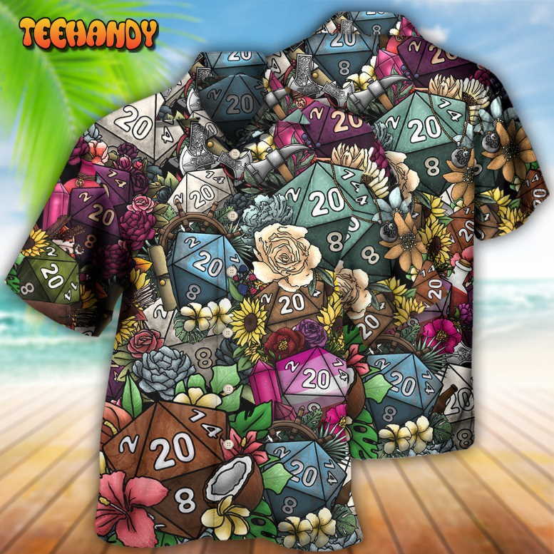 D20 Loves Flowers Hawaiian Shirt