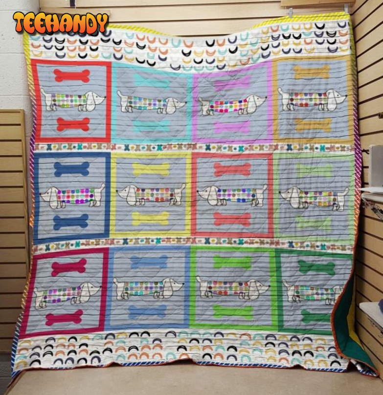 Dachshund 3D Customized Quilt Blanket