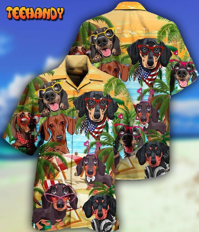 Dachshund Hawaii Beach Hawaiian Shirt