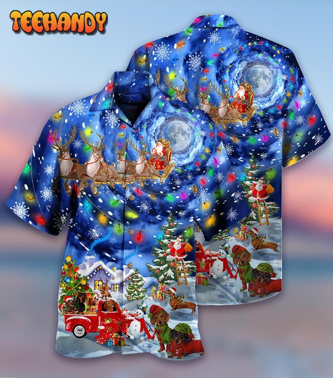 Dachshund Love Xmas Night Hawaiian Shirt