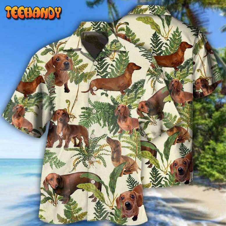 Dachshund Tropical Leaf Lovely Hawaiian Shirt