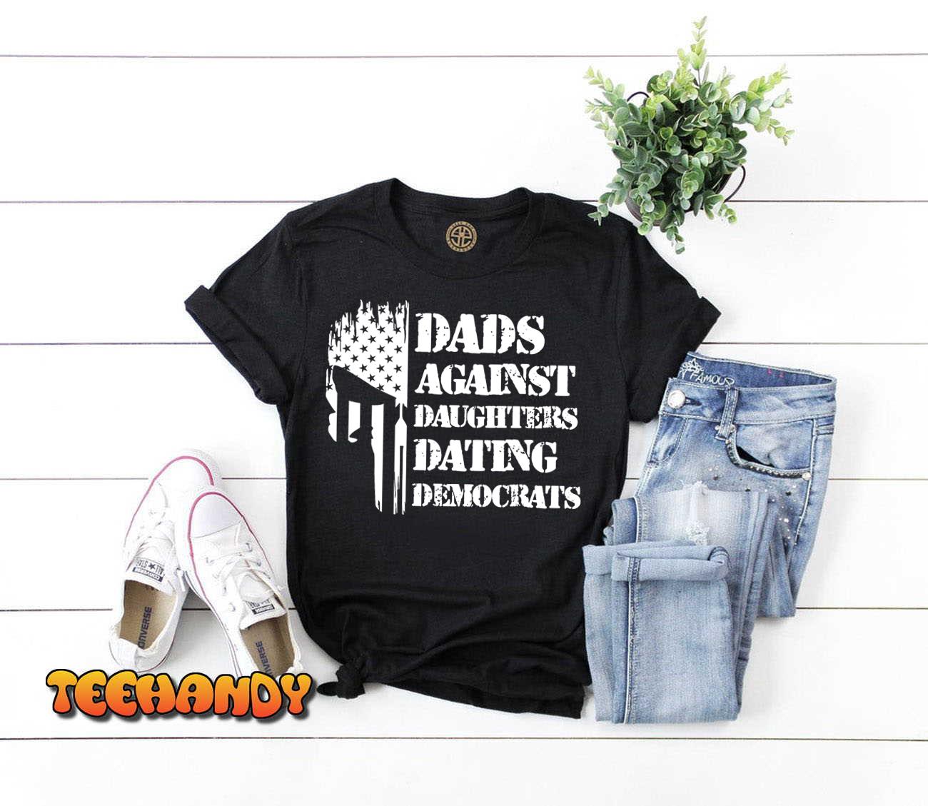 Dads Against Daughters Dating Democrats – Patriotic Skull T-Shirt