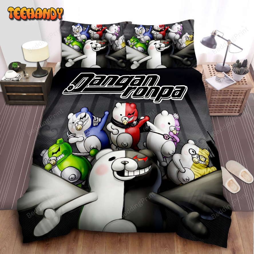 Danganronpa Monokuma And Cubs Artwork Bed Sheets Duvet Cover Bedding Sets