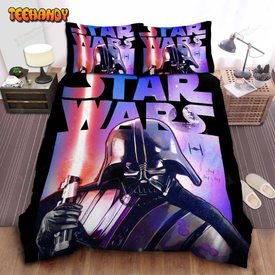 Darth Vader With His Lightsaber In Star Wars Poster Duvet Cover Bedding Sets